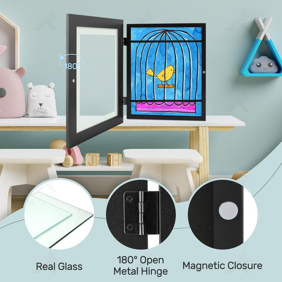 Picture frame — Front-opening design for kids' artwork and projects