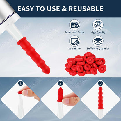 Zonon caulk caps for sealing and preserving, red