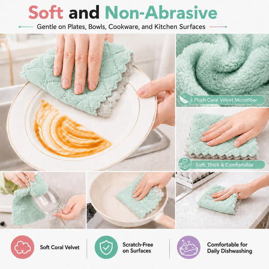kimteny microfiber dish cloths - super absorbent and fast drying towels