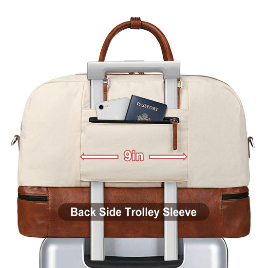 Duffel bag — Large canvas travel bag with shoe compartment, 3 pieces set