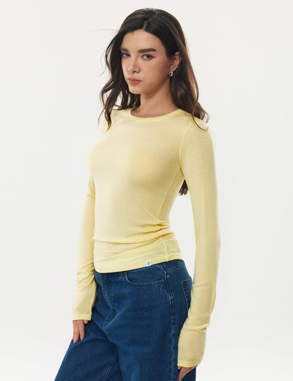 C202 women's merino wool blend long sleeve shirt - cozy embrace collection