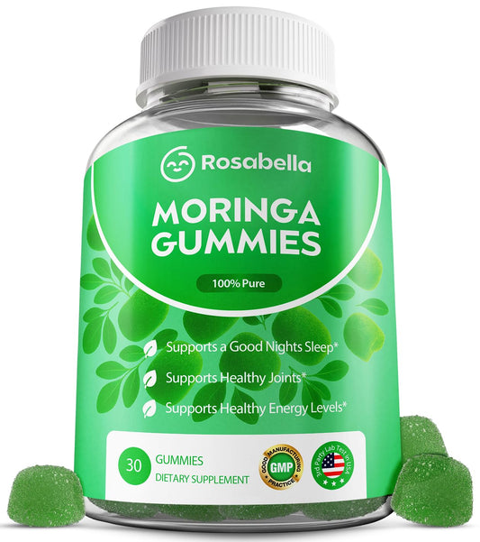 Herbal supplement — Rosabella moringa gummies with natural energy and balance 30 count