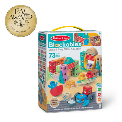 Melissa & Doug Blockables Town building blocks set for preschool kids (73 pieces)