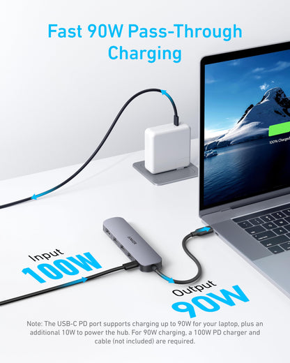Anker multiport hub — 5-in-1 USB-C adapter with 4K HDMI and 90W power delivery
