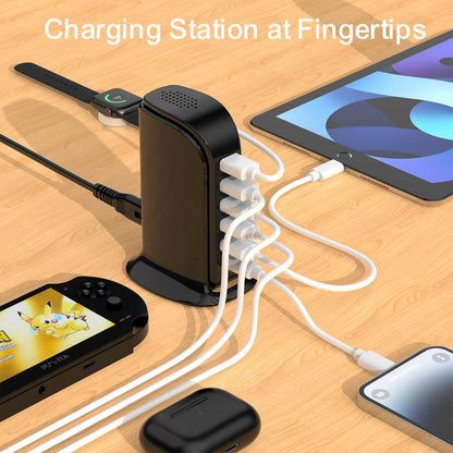Charging adapter — Fast USB tower charging station blockCharging adapter — USB tower charging station with fast charging capability
