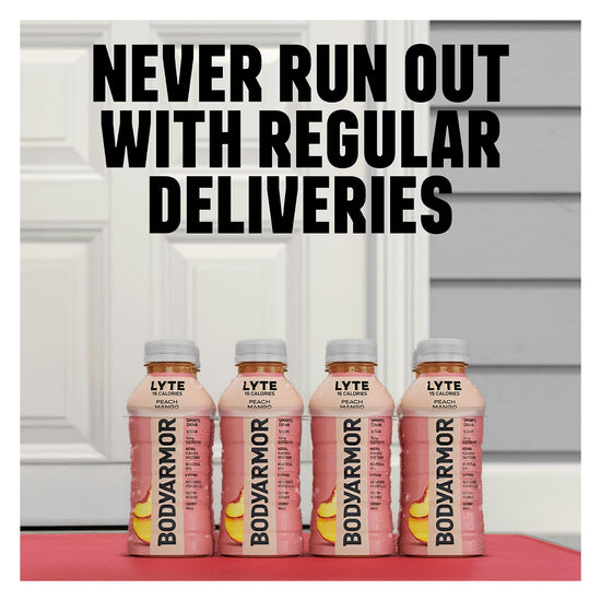 BODYARMOR LYTE drink — low-calorie peach mango flavor