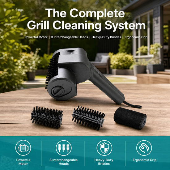 Electric Grill Brush for Outdoor Grill, High Torque Grill Rescue Brush with 4000mAh Cordless BBQ Grill Cleaner 3 Speed Automatic Barbecue Grate Cleaner Tool