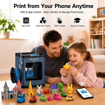 Entina Tina2 Plus 3D printer — fast 3D printing with auto leveling and WiFi