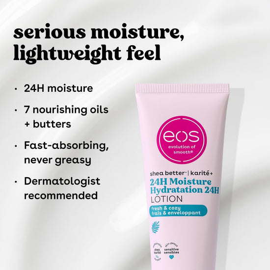 eos 24H moisture body lotion — travel size formula