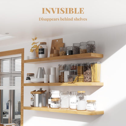 Floating shelf brackets — Heavy duty blind support hardware with drillable backplate