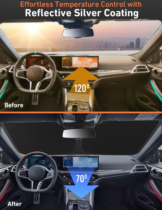 EcoNour vehicle interior shade - round design for better sun protection