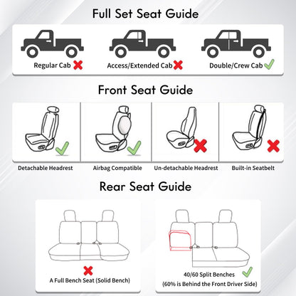 Huidasource Tacoma seat covers - Nappa leather for Toyota Tacoma 2024-2026