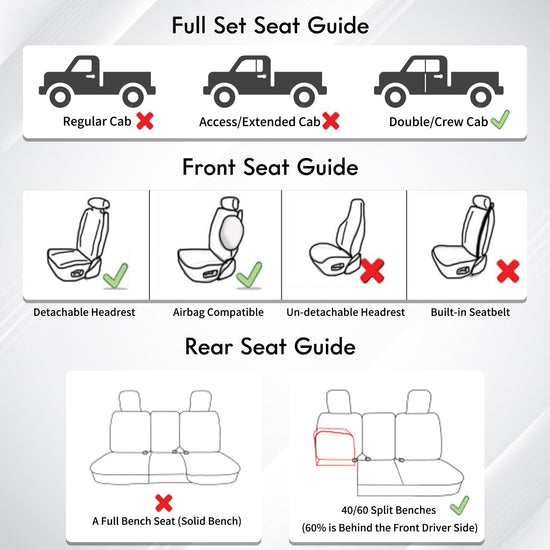 Huidasource Tacoma seat covers - Nappa leather for Toyota Tacoma 2024-2026
