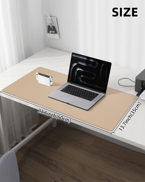 Leather desk pad - waterproof PU leather with non-slip design for office and home