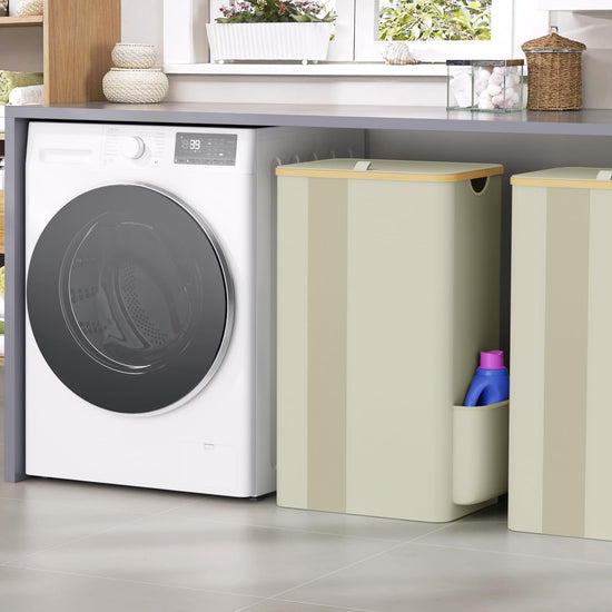BlissTotes laundry hamper — includes lid for easy storage and transport