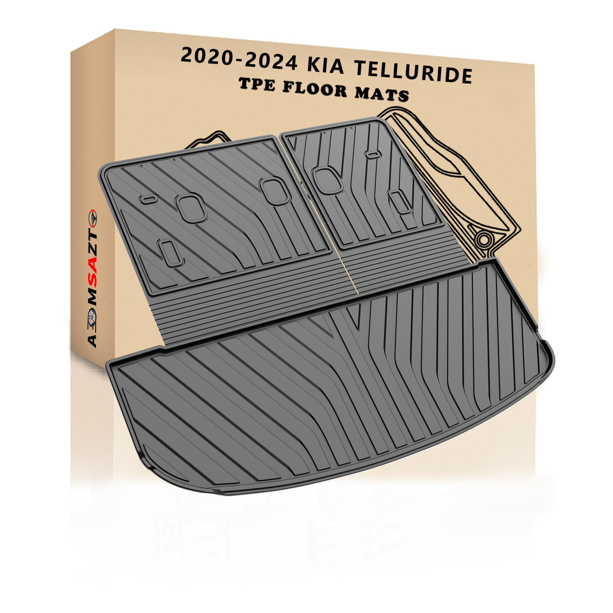 AOMSAZTO cargo mat - TPE all weather trunk cover for 2020-2024 Kia Telluride