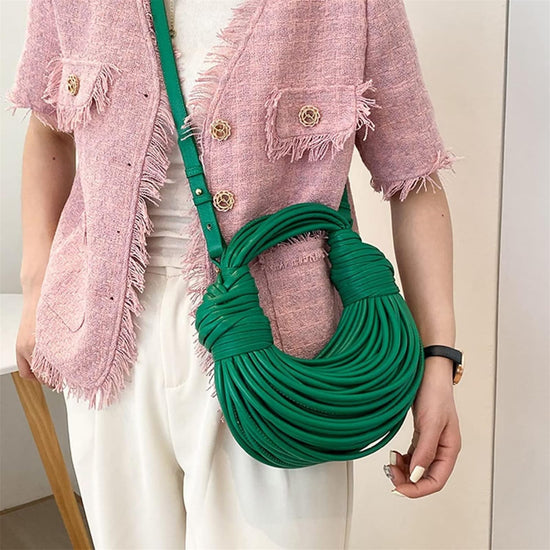 Handbag — Hand-woven bread design with top handle and crossbody options