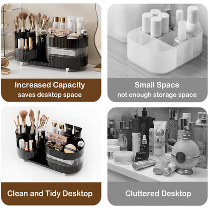Caddy — Large spinning makeup and skincare organizer with brush holder
