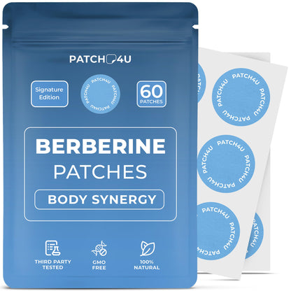 PATCH4U Berberine Patches | Berberine Patch with L-Glutamine, Garcinia Cambogia, Resveratrol for Women & Men | 60 Days Supply