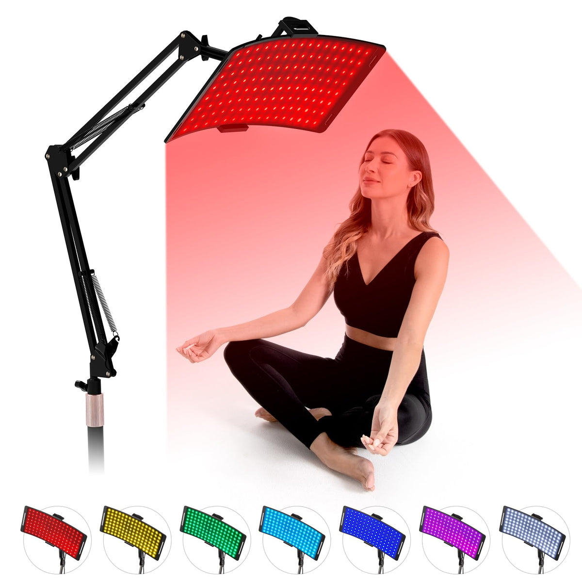 Microcurrent facial machine — 7 in 1 light therapy device with stand and infrared light