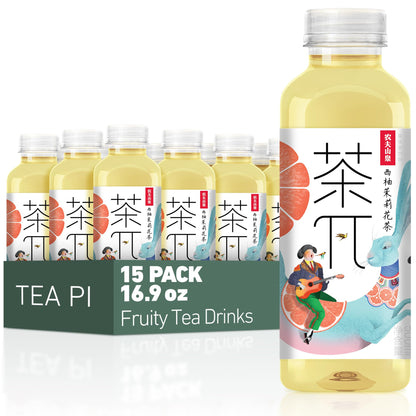 Tea PI iced tea – Sweet fruit tea with real juice, 15 pack, 16.9 fl oz bottles.