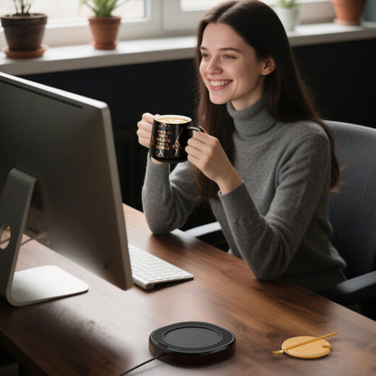 Bsigo smart coffee mug warmer — temperature setting and auto shut off features