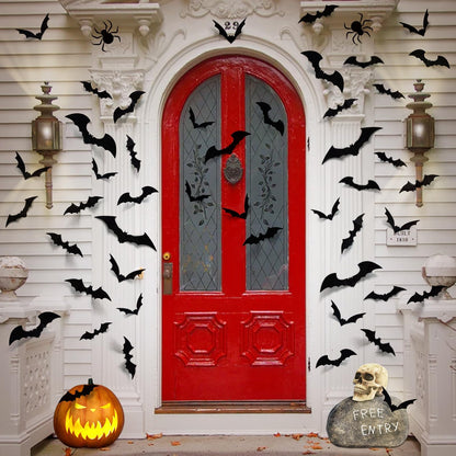 LUDILO bats wall decals — 3D PVC Halloween decorations for indoor and outdoor use