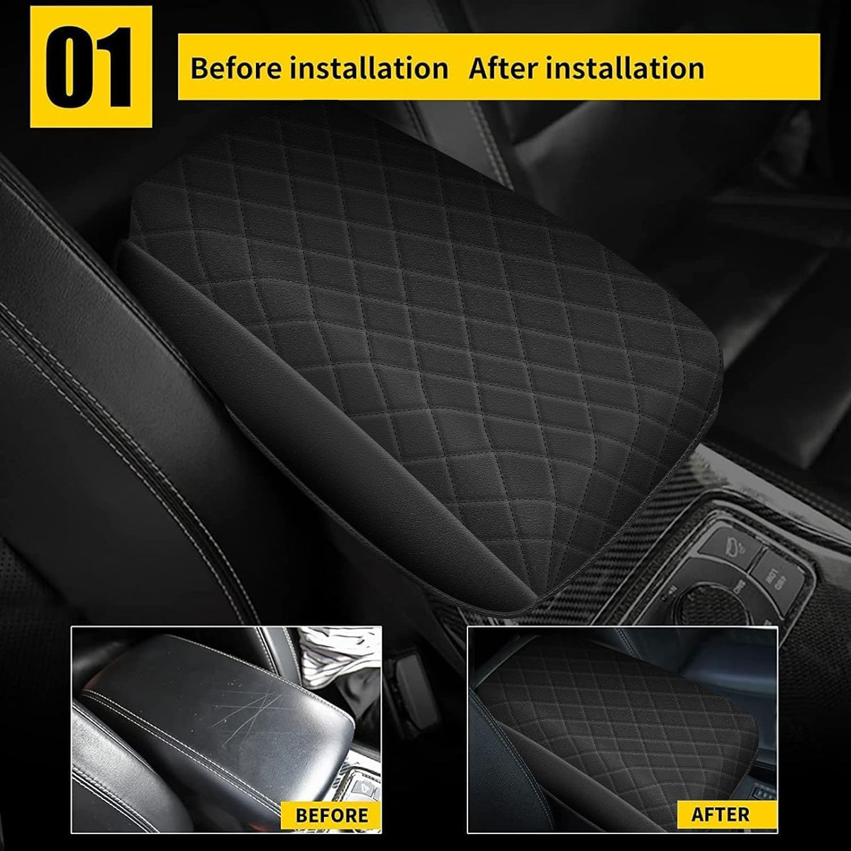 AOMSAZTO armrest covers — console pad for 2016-2021 Jeep Cherokee