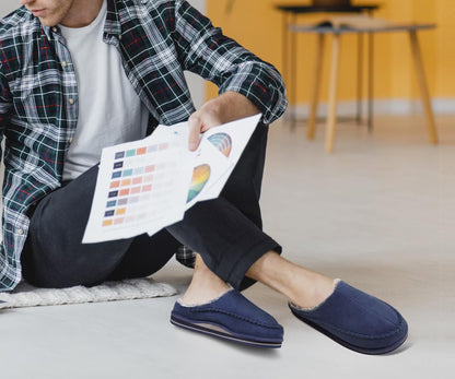 KuaiLu mens slippers with arch support and memory foam for indoor outdoor use