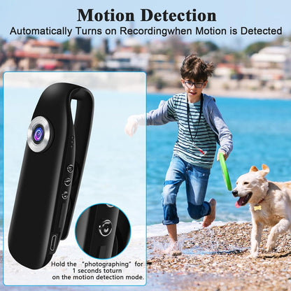 UYIKOO Body Camera 1080P with Magnetic Clip, 32GB Tiny Pocket Cam