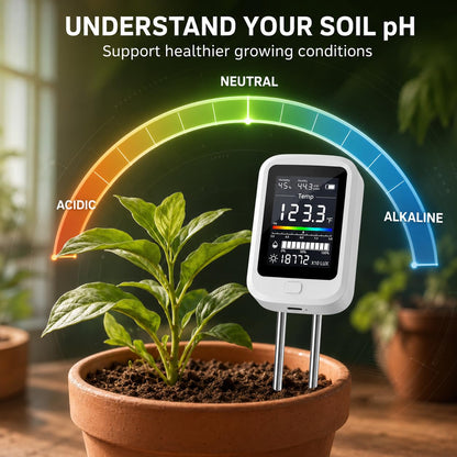 Soil Moisture Meter, 6-in-1 Soil pH Tester Test Kit for Garden, Lawn, Farm