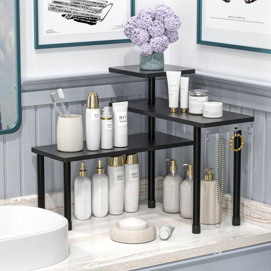 JayRex countertop corner shelf - 3 tier bathroom and kitchen organizer.