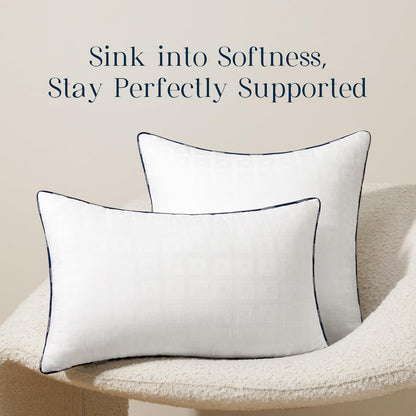Phantoscope 18x18 Pillow Inserts - Throw Pillow Inserts with 100% Cotton Jacquard Cover - 18 Inch Bed and Couch Pillows Square Form Throw Pillows, Pack of 2