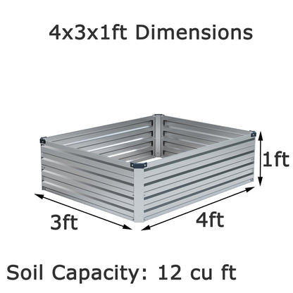 Foxlang galvanized raised garden bed — metal planter box for outdoor planting