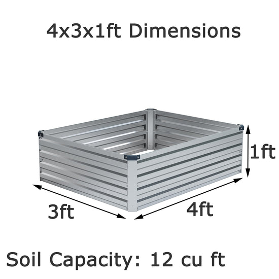 Foxlang galvanized raised garden bed — metal planter box for outdoor planting