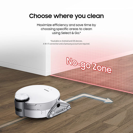 SAMSUNG robotic vacuum cleaner — AI with object recognition and clean station