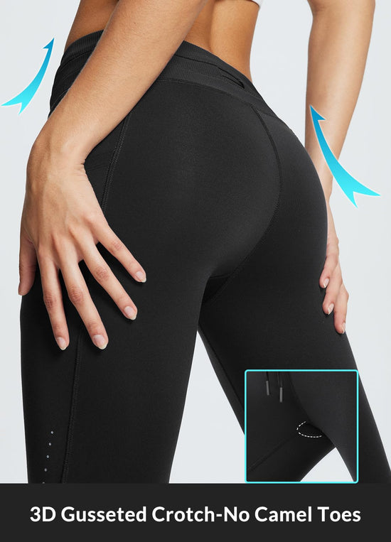 baleaf women's fleece lined leggings - water resistant high waisted pants with pockets