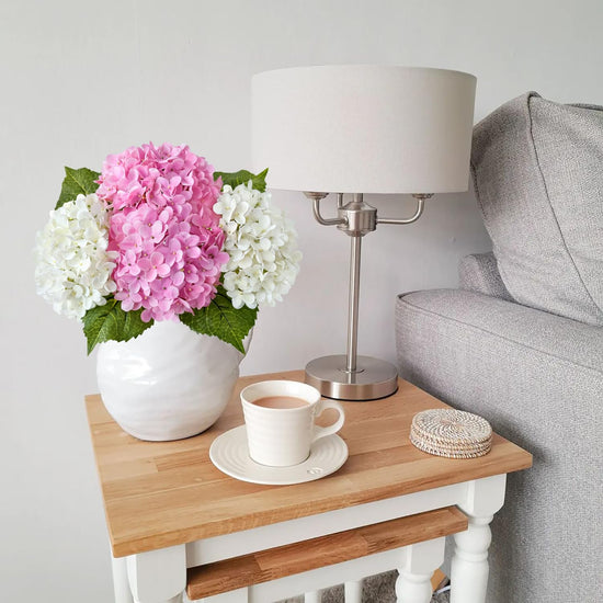 JINWOE artificial hydrangea flowers — lifelike latex silk real touch faux bouquet for home and events