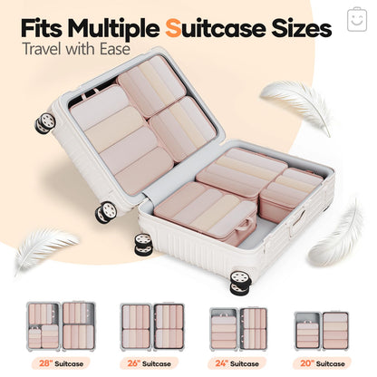 Storage bag — set of compression packing cubes for travel essentials