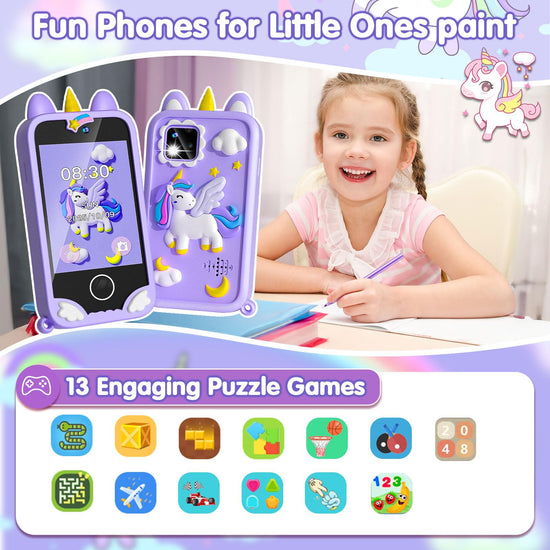 Pretend play toy — 2.8 touchscreen kids smart phone with dual cameras and games