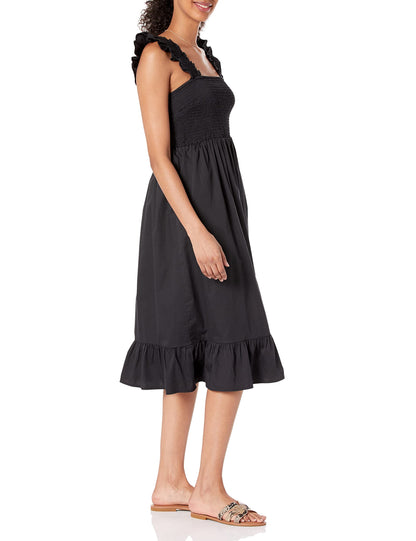 Dress — Kimi ruffled shoulder smocked midi by The Drop