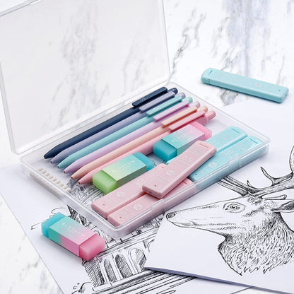 Writing instrument — Cute mechanical pencil set with pastel colors and accessories