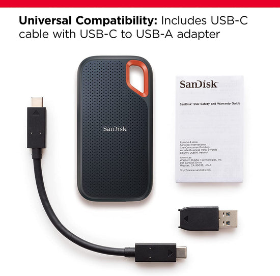 Computer drive or storage — Sandisk 2TB extreme portable SSD with USB-C connection