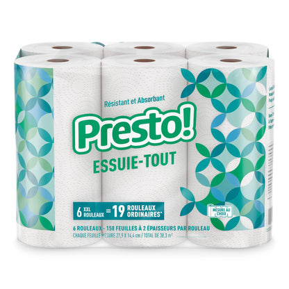 Paper towel — Ultra-strong premium, flex-a-size, 158 sheets, 12 rolls, white
