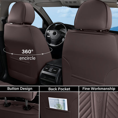 Coverado vehicle seat cover — Faux leather waterproof design with lumbar support