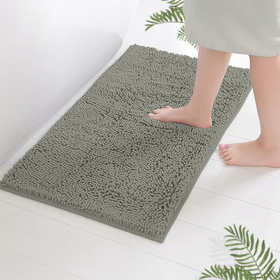 LuxUrux rug — Extra-soft plush microfiber bath mat with super absorbent shaggy design