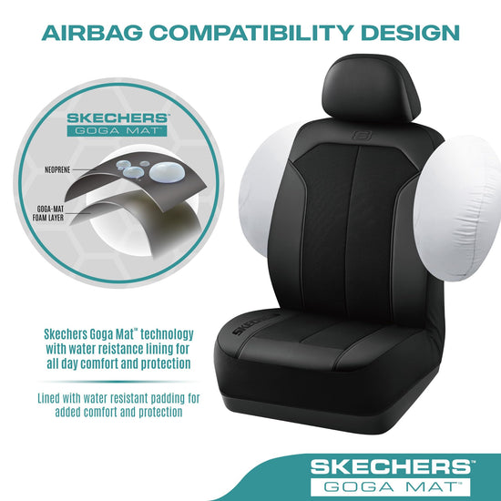 Skechers vehicle seat cover — GOGA mat waterproof design in black