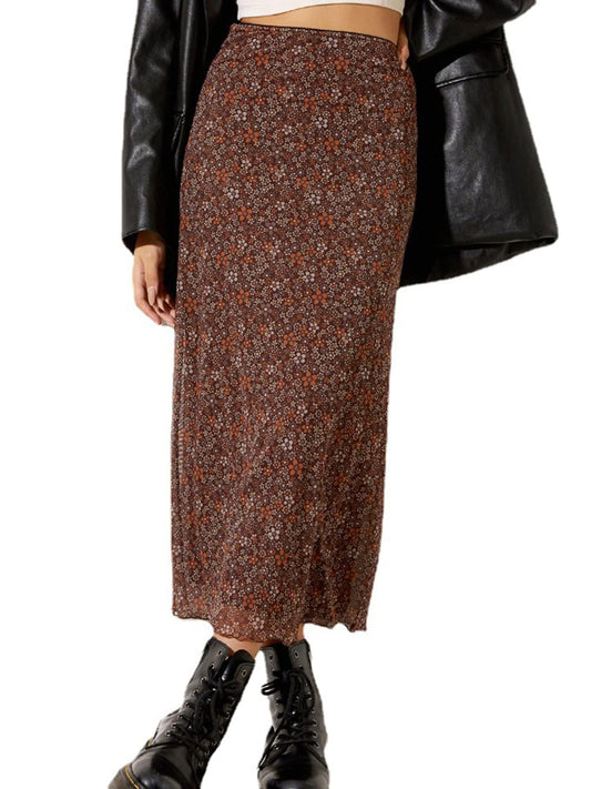 SOFIA'S CHOICE midi skirt - High waisted floral design