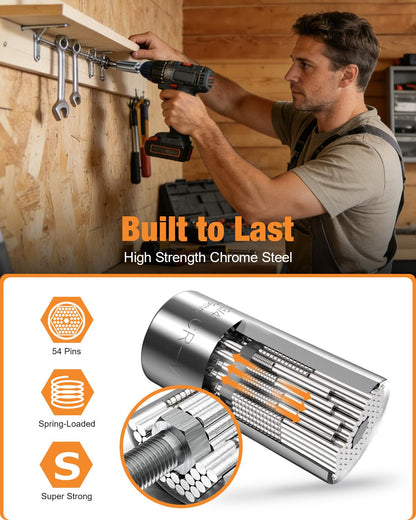 Fastener drive bit — Universal socket tool set with power drill adapter 7-19 mm