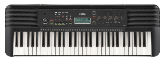 Portable keyboard with touch sensitive keys and music rest for beginners, power adapter included